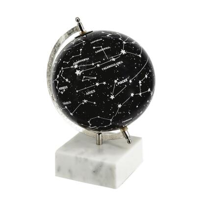 Constellation Globe On Marble Base - 11.75" - Black and White alternate image