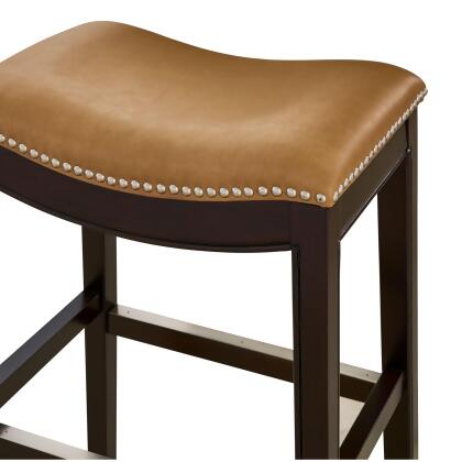 31" Vibrant Tan Unique New Ridge Home Goods Julian Comfortable Barstool with Faux Leather Seat alternate image