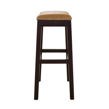 31" Vibrant Tan Unique New Ridge Home Goods Julian Comfortable Barstool with Faux Leather Seat alternate image
