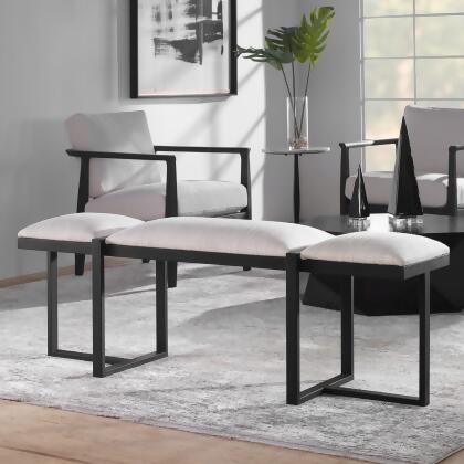 Textured Top Bench with Angular Framework - 60" - White and Black alternate image