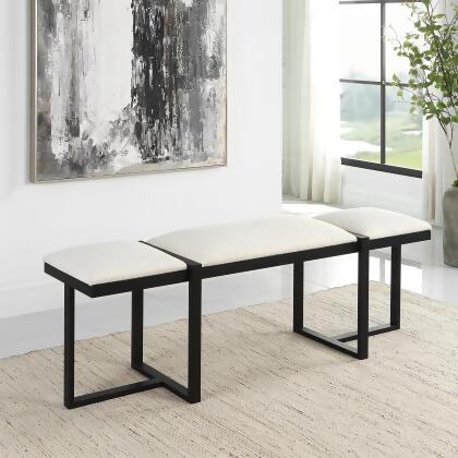 Textured Top Bench with Angular Framework - 60" - White and Black alternate image