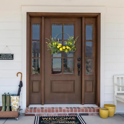 Lemon and Daisy Springtime Half Wreath - 22" - Yellow alternate image