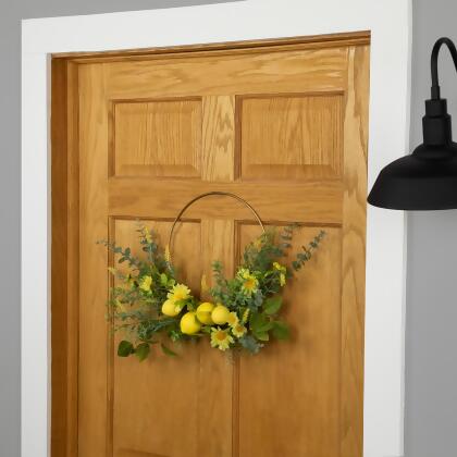Lemon and Daisy Springtime Half Wreath - 22" - Yellow alternate image