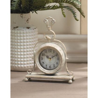 Vintage Style Tabletop Clock - 12.5" - White and Black alternate image