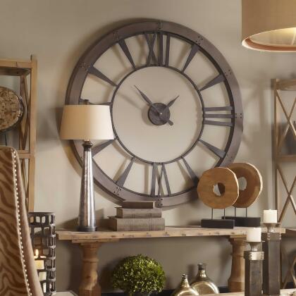 Large Roman Numeral Round Wall Clock - 60" - Bronze Tone alternate image