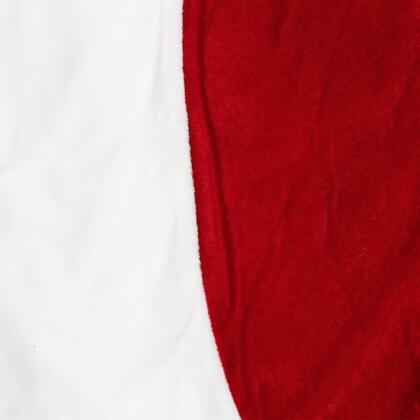 Velveteen Christmas Tree Skirt - 60" - Red and White alternate image