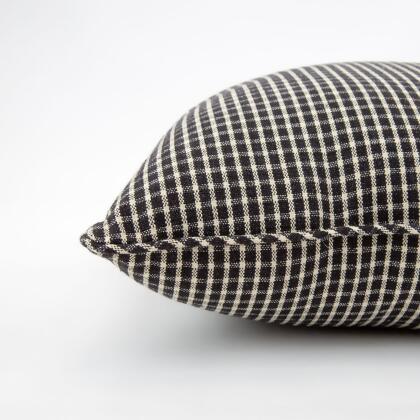 Checkered Corded Square Throw Pillow - 16.5" - Black and White alternate image