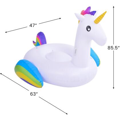 7' Inflatable Rainbow Unicorn Jumbo Pool Float alternate image