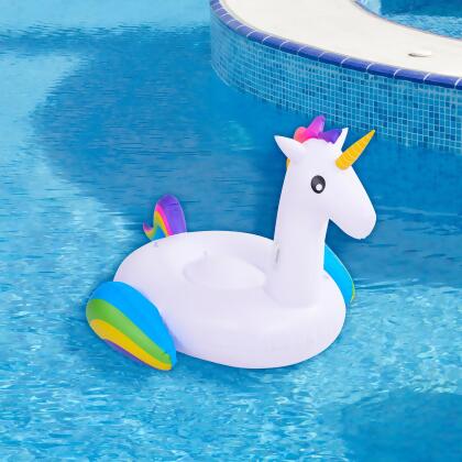7' Inflatable Rainbow Unicorn Jumbo Pool Float alternate image