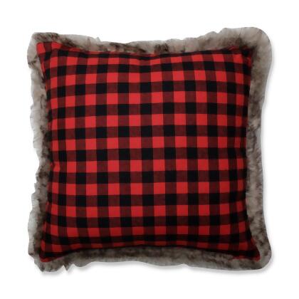 Buffalo Plaid Reindeer Square Throw Pillow - 18" - Red and Black alternate image