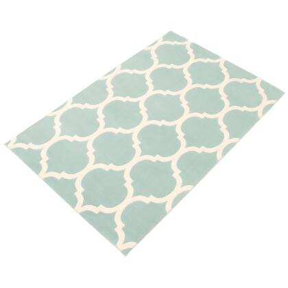 4.5' x 6.5' Moroccan Rectangular Area Throw Rug - Aqua Blue and Off White alternate image