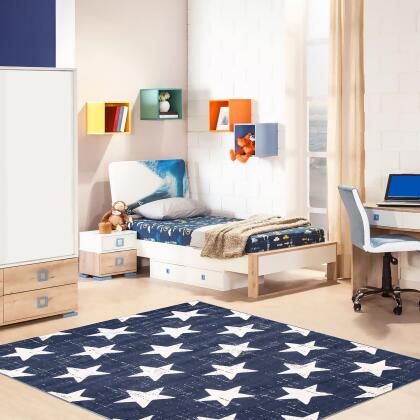 5.25' x 7.5' Americana Stars Rectangular Area Throw Rug - Blue and White alternate image