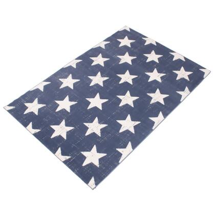 5.25' x 7.5' Americana Stars Rectangular Area Throw Rug - Blue and White alternate image