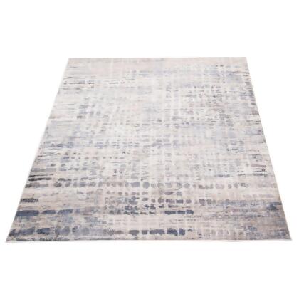 5.25' x 7.25' Abstract Rectangular Area Throw Rug - White and Blue alternate image