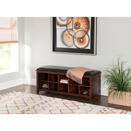 Upholstered Bench with Ten Storage Cubes - 45" - Brown alternate image