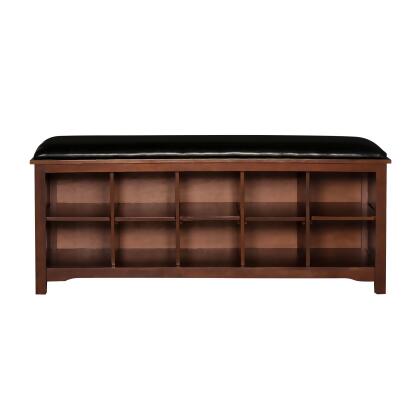 Upholstered Bench with Ten Storage Cubes - 45" - Brown alternate image