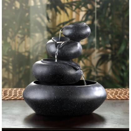 Four-Tier Round Bowl Tabletop Fountain - 9.5" - Black alternate image