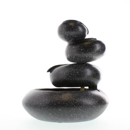 Four-Tier Round Bowl Tabletop Fountain - 9.5" - Black alternate image