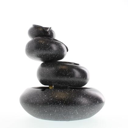 Four-Tier Round Bowl Tabletop Fountain - 9.5" - Black alternate image