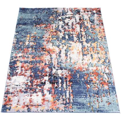 4' x 6' Abstract Area Throw Rug - Blue and Pink alternate image