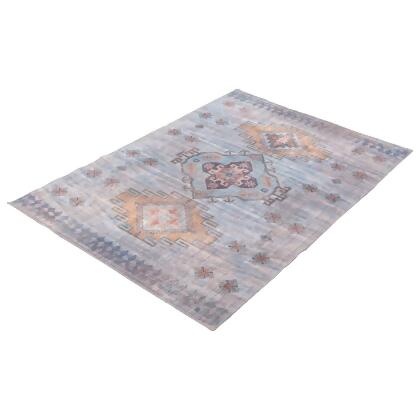 5' x 8' Geometric Medallion Area Throw Rug - Blue alternate image