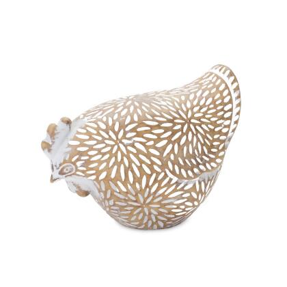 Set of 2 Etched Chicken Tabletop Figurines 6" alternate image