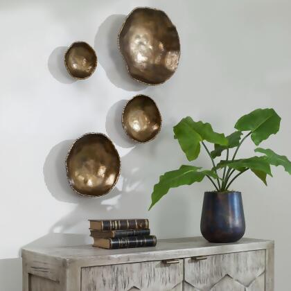 Lucky Coins Bowls Hanging Wall Decoration - 11" - Brass - Set of 4 alternate image