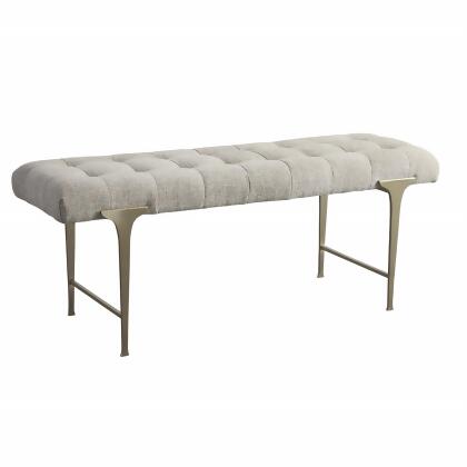 Biscuit Tufted Top Cushioned Bench - 48" - Gray and Champagne Gold alternate image