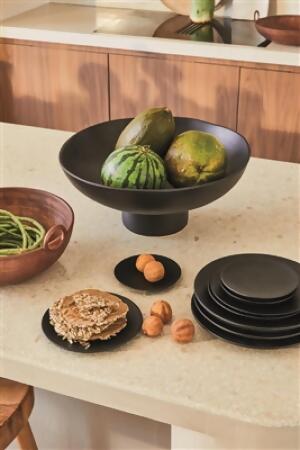 Hand Crafted Decorative Bowl - 15.75" - Black alternate image