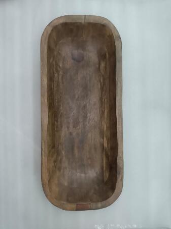 Rectangular Walnut Antique Finish Bowl - 19" - Brown alternate image