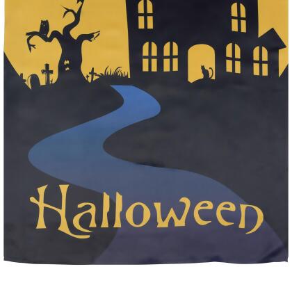 Spooky House Halloween Outdoor House Flag with Bats and Witch 28" x 40" alternate image