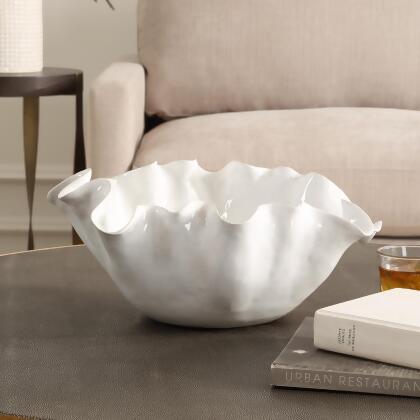 Blooming Flower Ceramic Accent Bowl - 15.5" - White alternate image