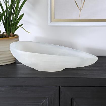 Swirled Accent Bowl - 16" - White and Clear alternate image