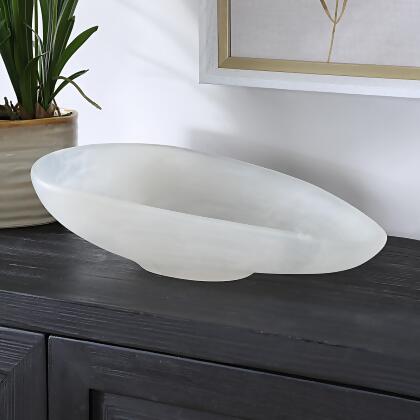 Swirled Accent Bowl - 16" - White and Clear alternate image
