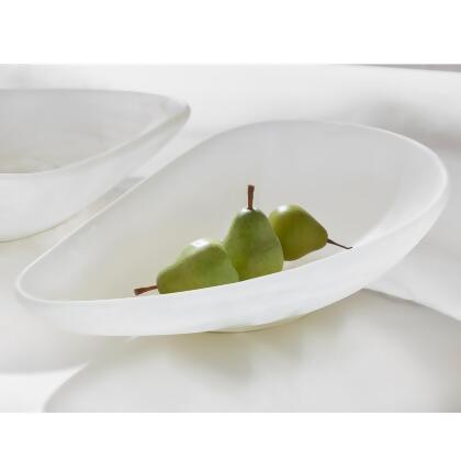 Swirled Accent Bowl - 16" - White and Clear alternate image