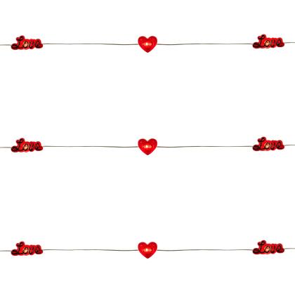 20-Count Red Valentine's Day Love and Heart LED Fairy Lights, 6.25ft, Copper Wire alternate image