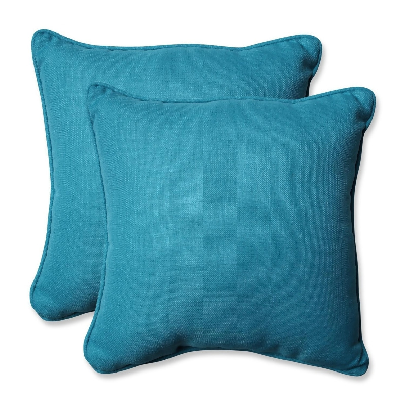 Set Of 2 Caribbean Summer Blue Outdoor Patio Throw Pillows 18 5 From Christmas Central At Shop Com