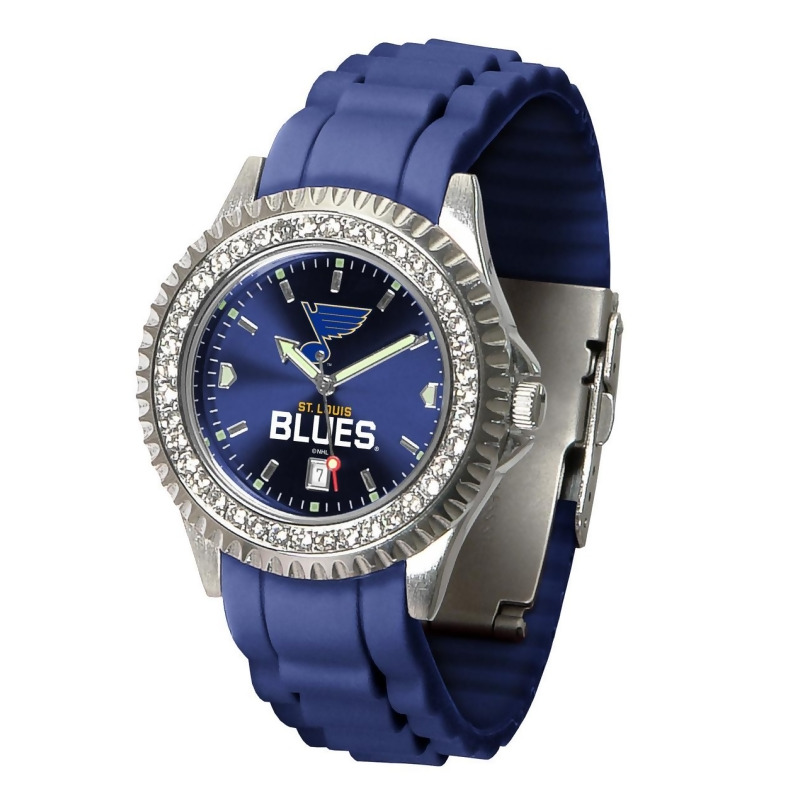 7&quot; Blue NHL St. Louis Blues Sparkle Series Sports Watch for Ladies from Christmas Central at ...