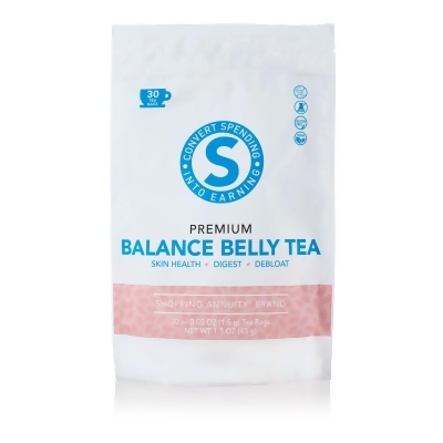Shopping Annuity® Brand Premium Balance Belly Tea - 30 Tea Bags Per Pouch (1.5 oz/45 g)