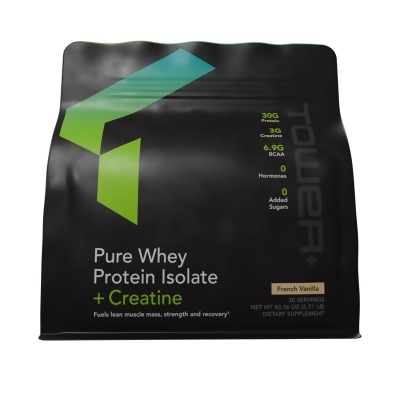 Tower+™ Pure Whey Protein Isolate + Creatine - One Bag (30 servings) - Special Introductory Pricing. Limited Time & Quantity.