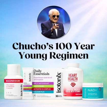 Chucho's 100 Years Young Regimen - Chucho’s <em>100 Years Young Regimen</em> offers a month's supply of his favorites at only $8 a day - celebrating his 25+ years as a loyal customer.