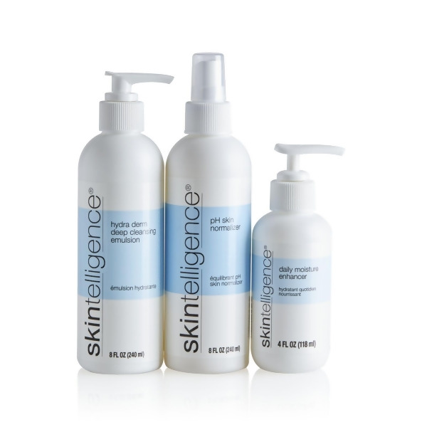 Skintelligence® Skincare Value Kit - Includes Hydra Derm Deep Cleansing Emulsion; pH Skin Normalizer; and Daily Moisture Enhancer