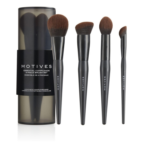 Motives® Essential Complexion 4-Piece Brush Set - Includes four synthetic makeup brushes and one storage case