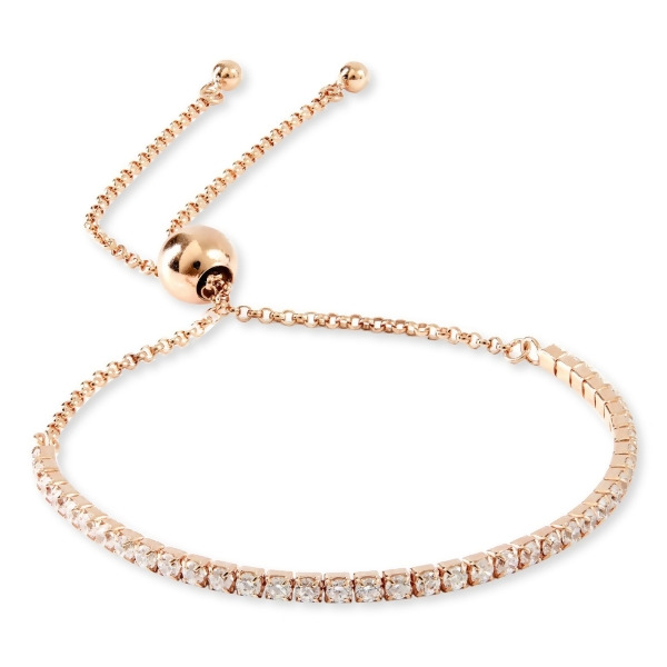 BRIA - Round Cut Tennis Bracelet Blow Out Special - Rose Gold | Clear
