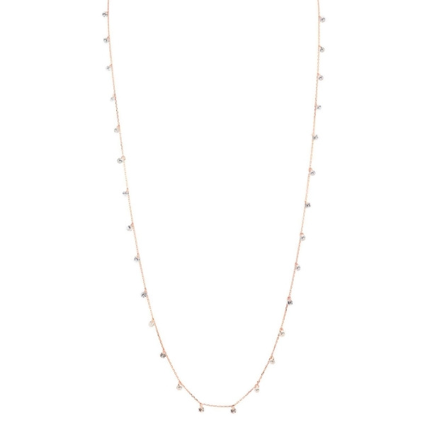 LALA - Pierced Round Cut Necklace Blow Out Special - Rose Gold | Clear