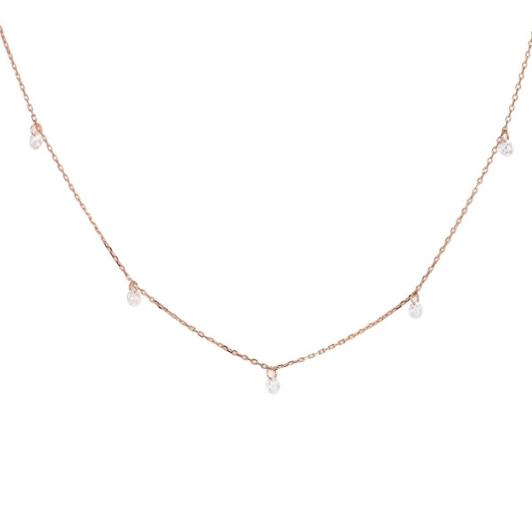 DESI - Pierced Round Cut Necklace Blow Out Special - Rose Gold | Clear