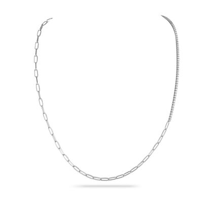 ARIA - Multi Use Link and Stone Choker - Silver | Clear