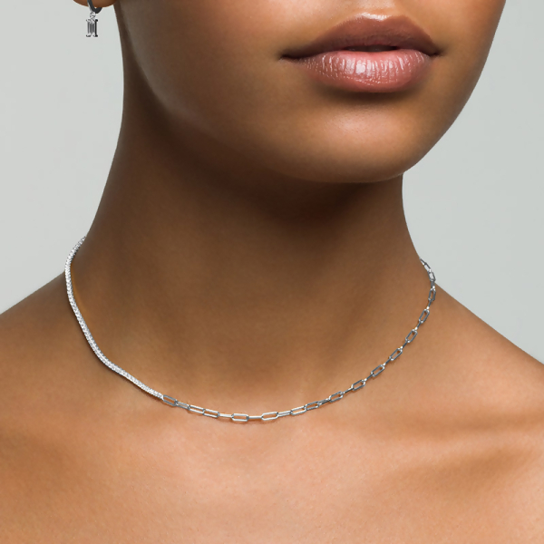 ARIA - Multi Use Link and Stone Choker - Silver | Clear