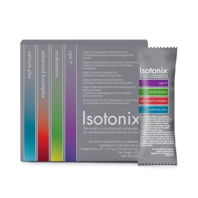 Isotonix Daily Essentials Packets - Single Box (30 Packets) Each packet contains: One capful each of Isotonix OPC-3; Isotonix Multivitamin; Isotonix Advanced B-Complex; and Isotonix Calcium Plus