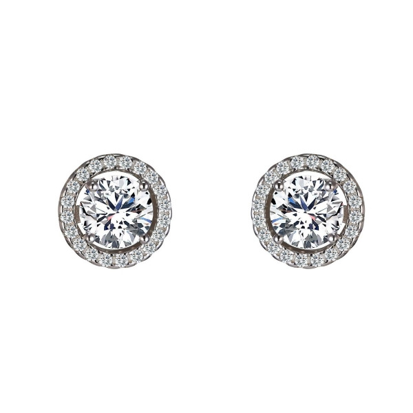 ALEXIS - Halo Earring Studs - Silver | Clear